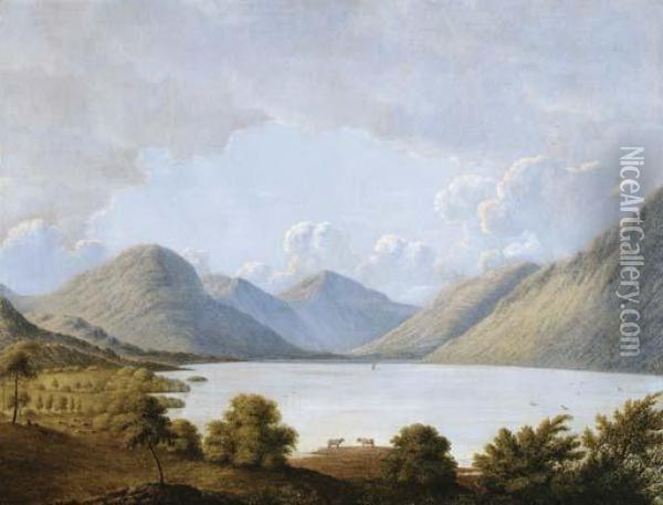 West Water, The Lake District Oil Painting - John Glover