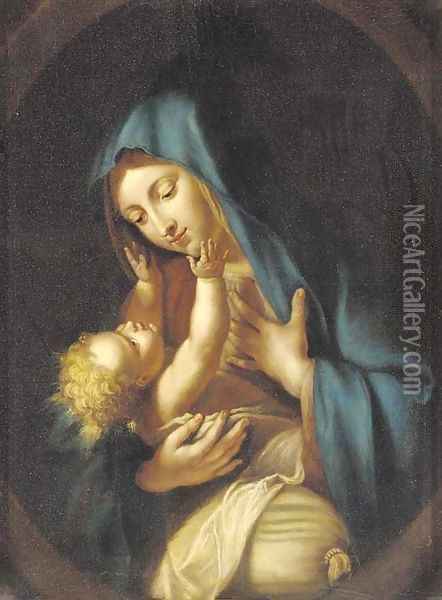 The Madonna and Child Oil Painting - Giovanni Battista Salvi, Il Sassoferato