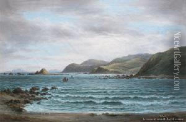 Near Island Bay Oil Painting - William George Baker