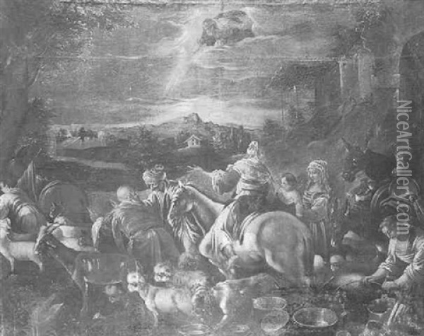 Le Depart D'abraham Pour Canaan Oil Painting - Jacopo dal Ponte Bassano