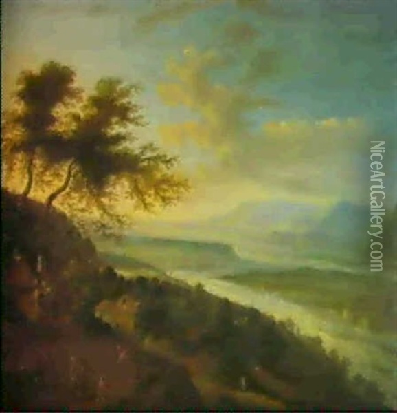 A Rhineland Landscape Oil Painting - Robert Griffier