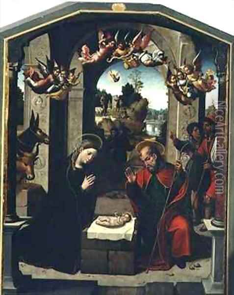 The Nativity Oil Painting - Juan Correa