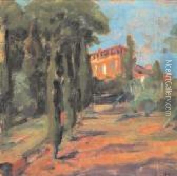 Villa Gioli Oil Painting - Luigi Gioli