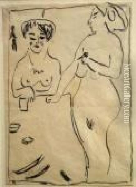 Aktstudien Oil Painting - Ernst Ludwig Kirchner