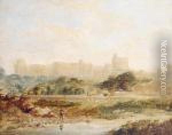 A View Of Windsor Castle Oil Painting - James Baker Pyne