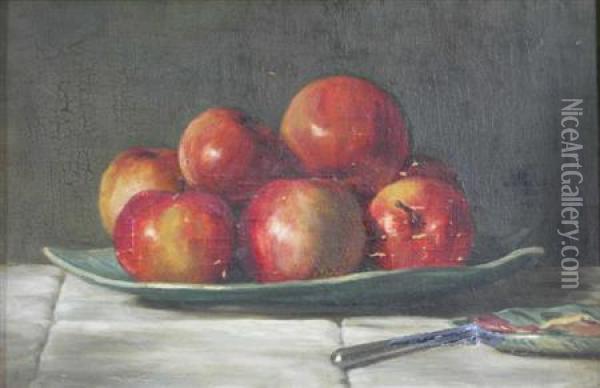 Still Life Of Apples Oil Painting - Robert Duddingstone Herdman