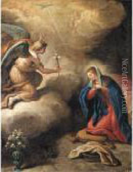 The Annunciation Oil Painting - Paolo di Matteis