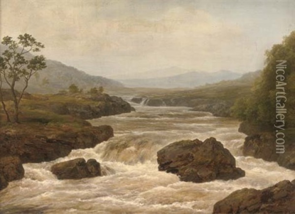 Fall At Glen Moffat, Scotland Oil Painting - Edmund Gill
