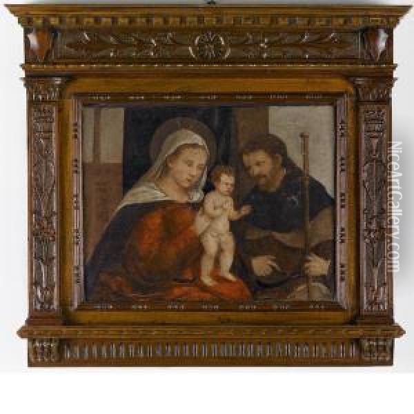 Sacra Famiglia Oil Painting - Bartolomeo Montagna
