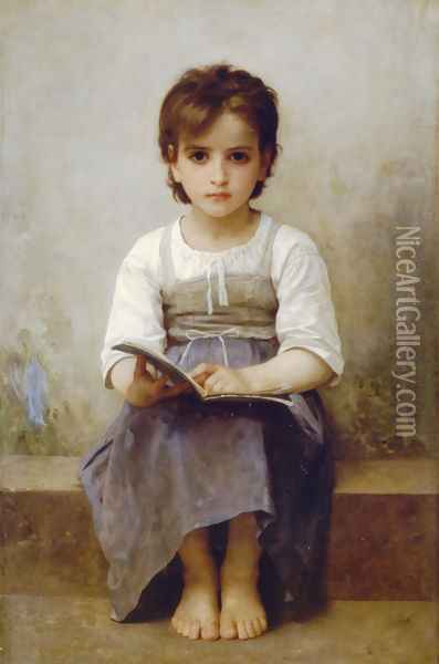 La leçon difficile (The difficult lesson) Oil Painting - William-Adolphe Bouguereau