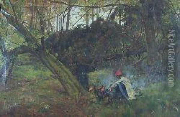 Tinker's Camp Oil Painting - Archibald Standish Hartrick