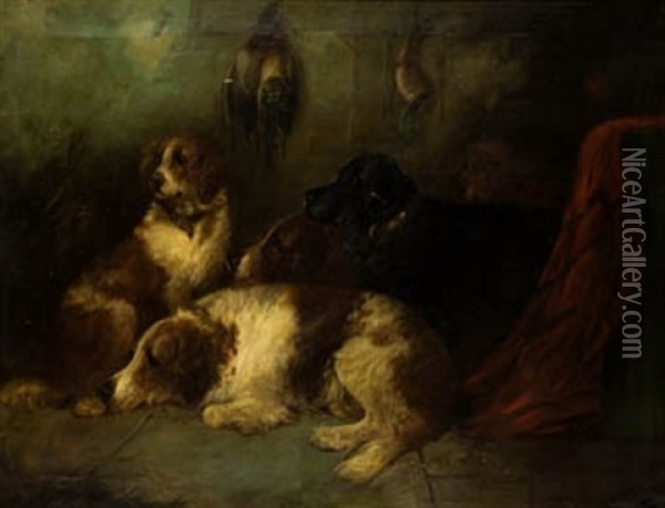 Perros De Caza Oil Painting - George Armfield