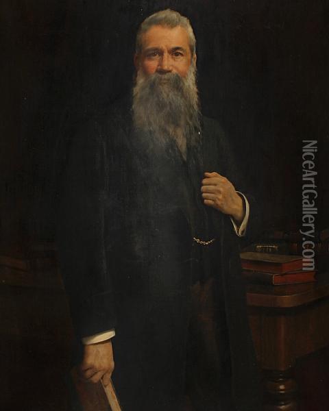 Portrait Of A Gentleman In His Library Oil Painting - John Maler Collier