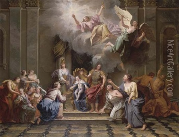 Allegorie De La Regence De Philippe D'orleans Oil Painting - Jean-Baptiste Masse