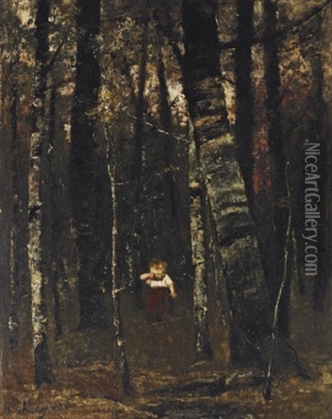 Verirrt I - Lost In The Woods Oil Painting - Mihaly Munkacsy