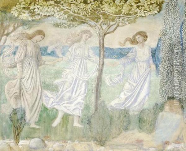 The Three Graces Oil Painting - Walter Crane