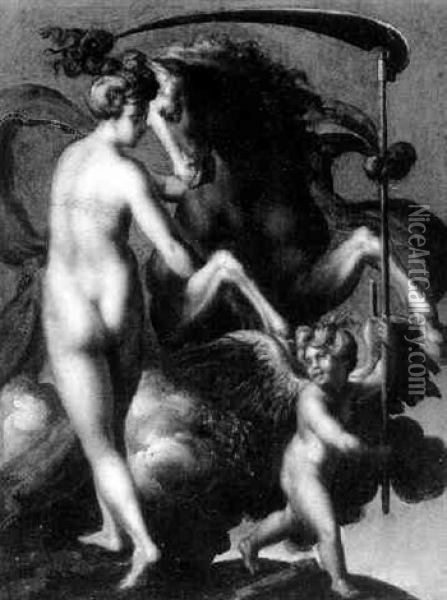 Saturn And Philyra Oil Painting - Giovanni Battista di Jacopo