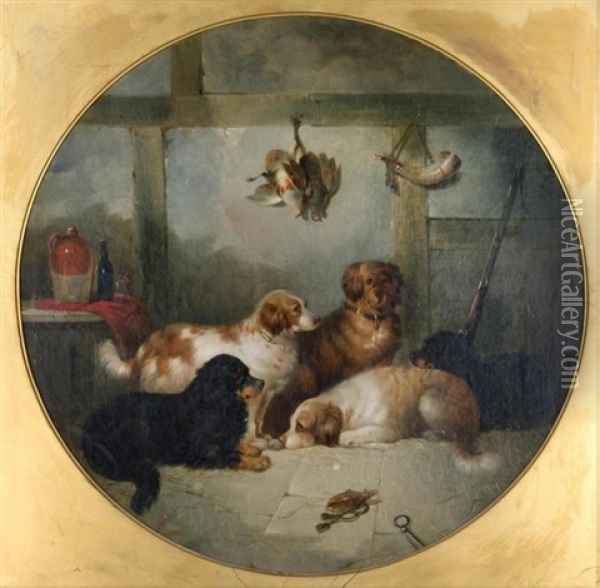 Epagneuls Et Retrievers Oil Painting - George Armfield