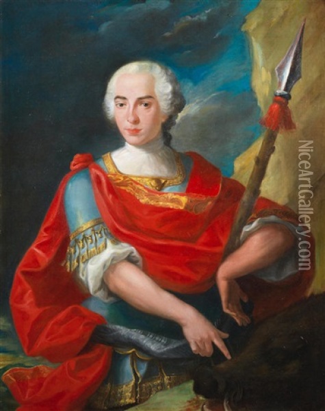 Portrait Of Carlo Broschi, Called Farinelli, In The Role Of Epitide In Geminiano Giacomelli's Merope Oil Painting - Joseph Charles Giuseppe Flipart
