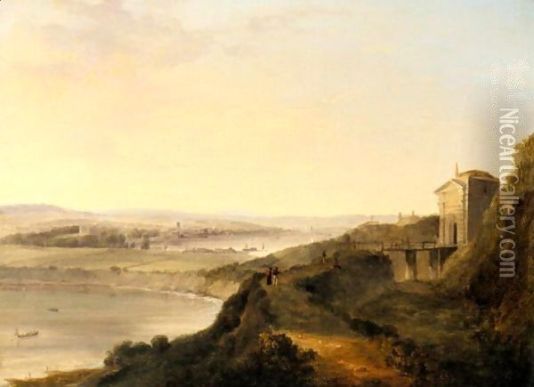 View Of Falmouth From Pendennis Castle, Cornwall Oil Painting - James George Philp