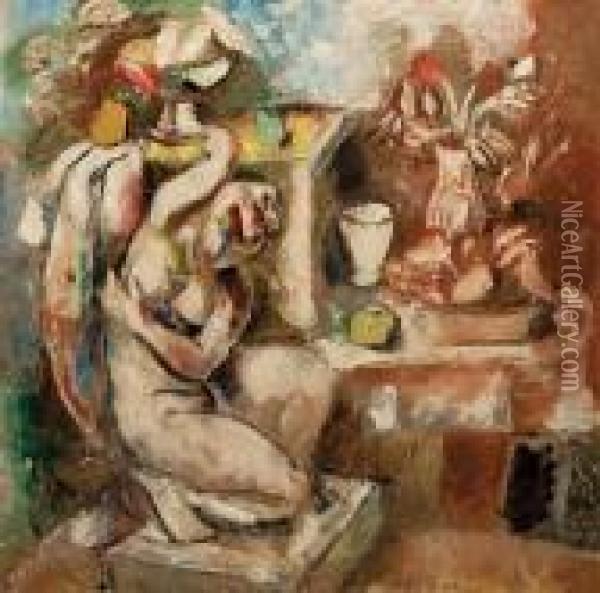 Carytide A La Nature Morte Oil Painting - Charles Georges Dufresne