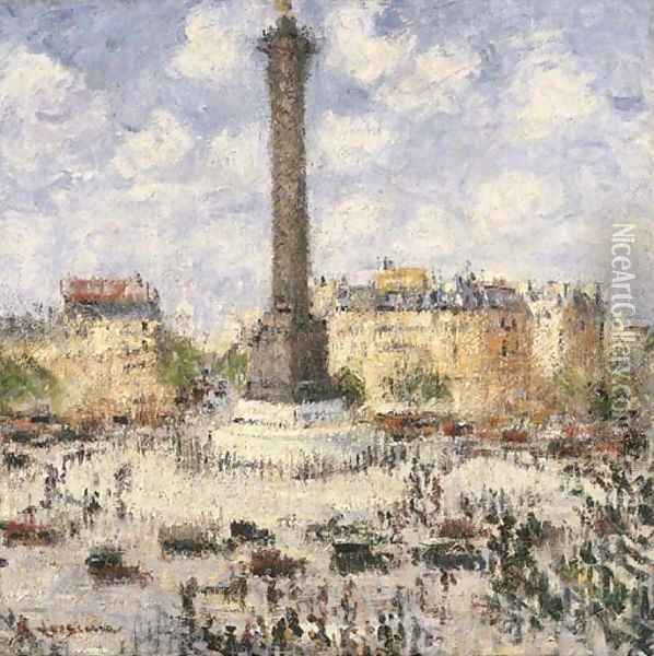 Place de La Bastille Oil Painting - Gustave Loiseau