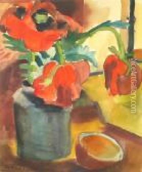 A Still Life With Poppies Oil Painting - Martel Schwichtenberg