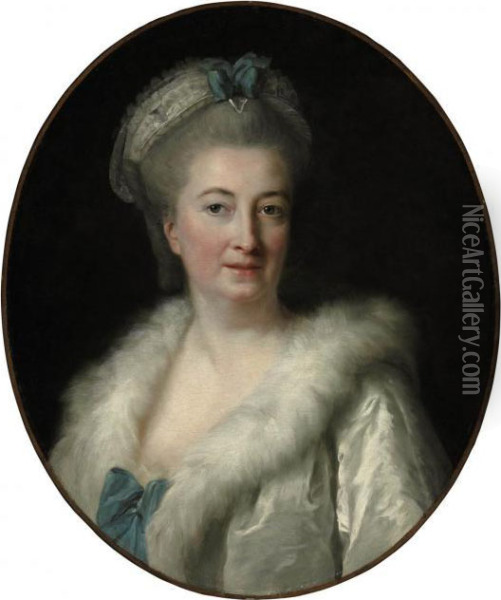 Portrait Of The Artist's Mother Madame Le Sevre Oil Painting - Elisabeth Vigee-Lebrun