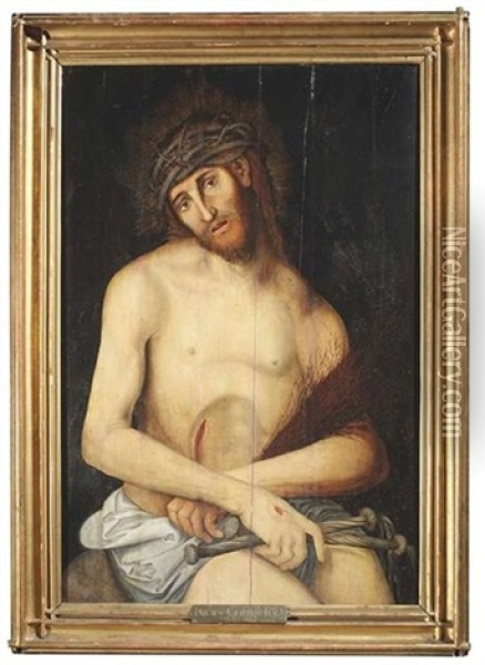 Der Schmerzensmann Mit Den Marterwerkzeugen Oil Painting - Lucas Cranach the Elder