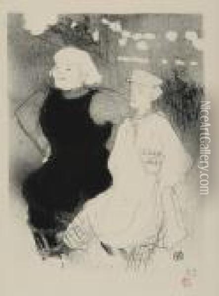 Au Moulin Rouge: L'union Franco-russe Oil Painting - Henri De Toulouse-Lautrec