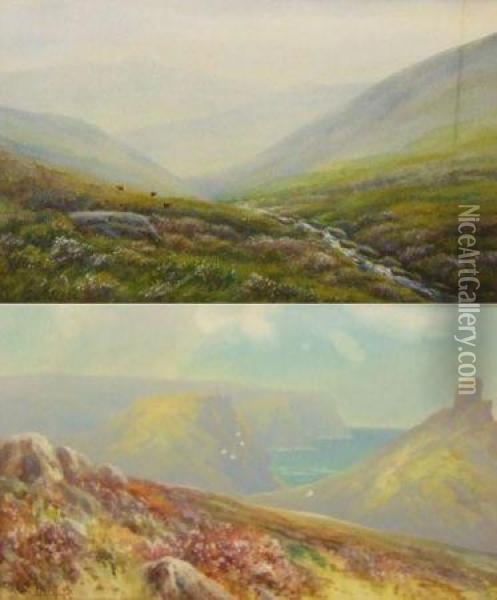 West Country Coastal Scene Oil Painting - Herbert William Hicks