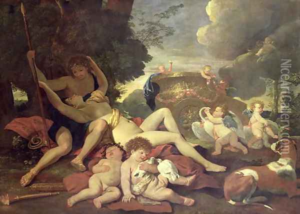 Venus and Adonis Oil Painting - Nicolas Poussin
