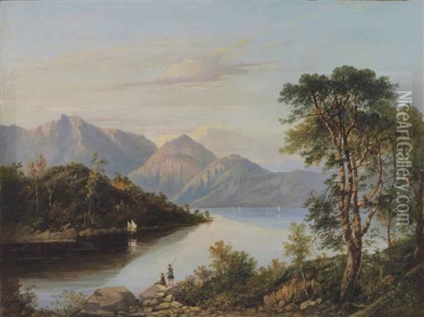 A Highland Loch Landscape Oil Painting - Charlotte Nasmyth