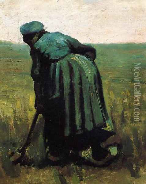 Peasant Woman Digging III Oil Painting - Vincent Van Gogh