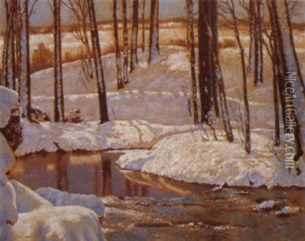 A Song Of Winter Oil Painting - Francis Hans Johnston