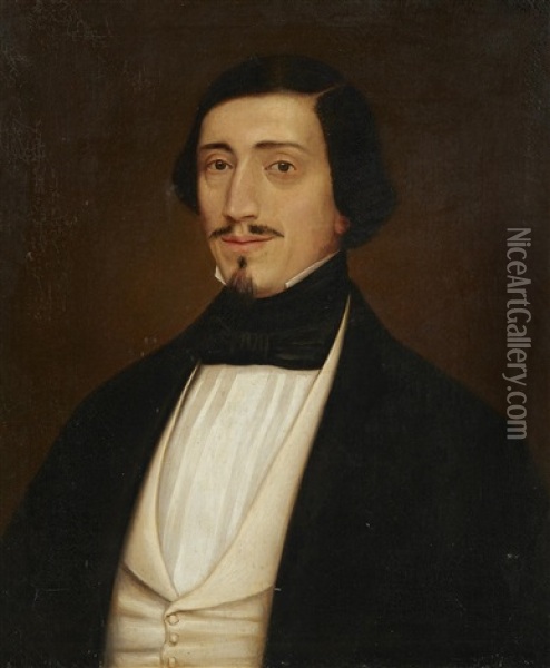 Self Portrait Oil Painting - Ludwig Knaus