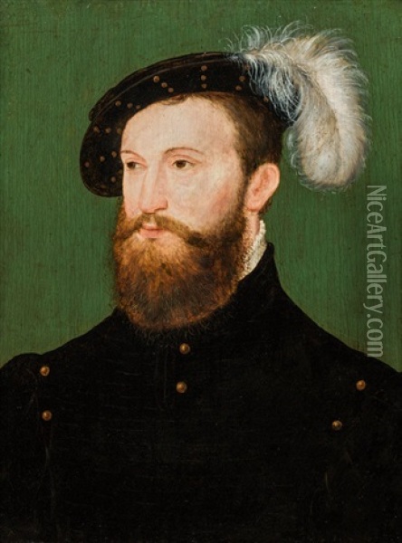Portrait Of A Man Wearing A Hat Oil Painting -  Corneille de Lyon
