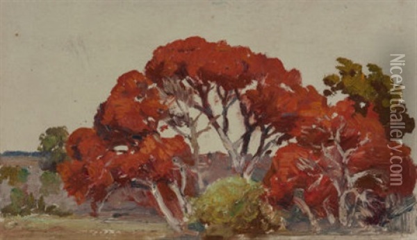 Autumn Landscape, Circa 1915 Oil Painting - Julian Onderdonk