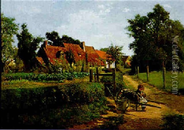 Dans Le Jardin Oil Painting - Jules Charles Rozier