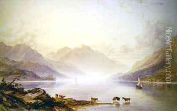 Loch Lomond at Dawn Oil Painting - Anthony Vandyke Copley Fielding