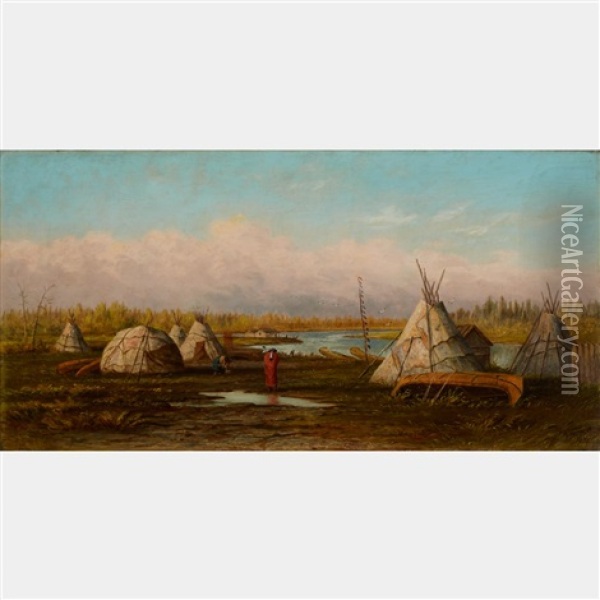 Ojibway Camp At Northwest Angle, Lake Of The Woods Oil Painting - Frederick Arthur Verner