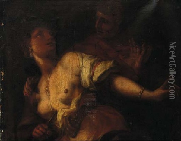 The Rape Of Lucretia Oil Painting - Nicolas Regnier