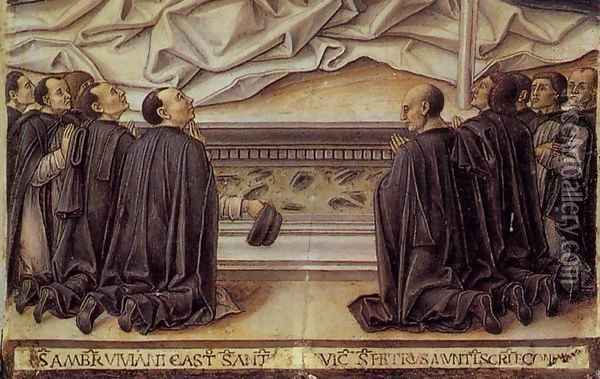 St Ambrose Polyptych (detail) 3 Oil Painting - Bartolomeo Vivarini