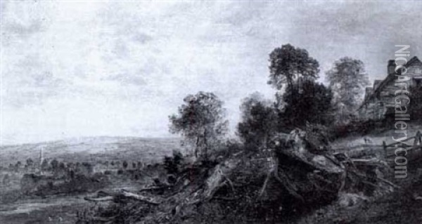 Long Compton Hill And Great Woolford Oil Painting - Charles Marshall