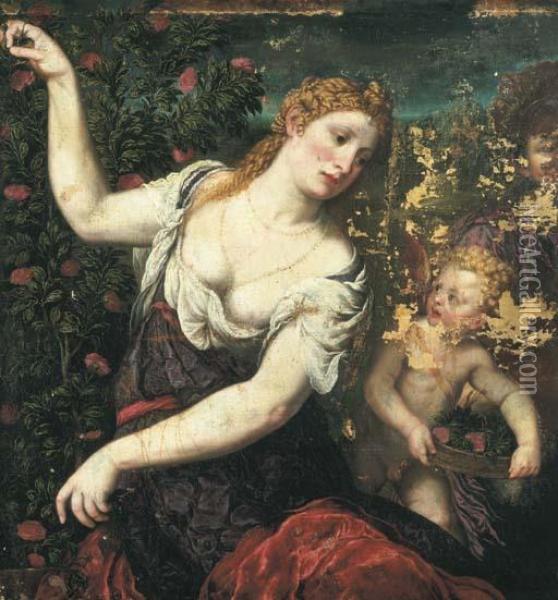 Venus And Cupid Oil Painting - Paris Bordone