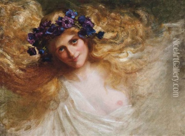 The Maiden Of Spring Oil Painting - Frantisek Dvorak
