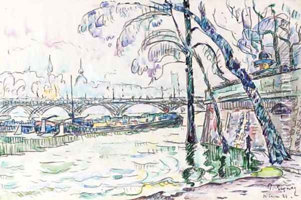 Sur la Seine Oil Painting - Paul Signac