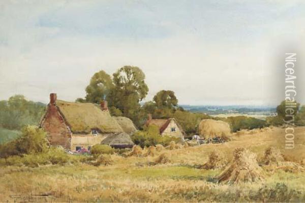 Hay Gathering In The Cotswolds Oil Painting - Henry John Sylvester Stannard