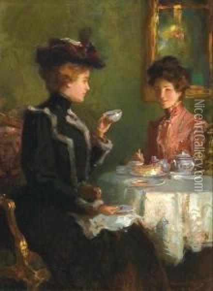 A Cup Of Tea Oil Painting - Walter Granville-Smith
