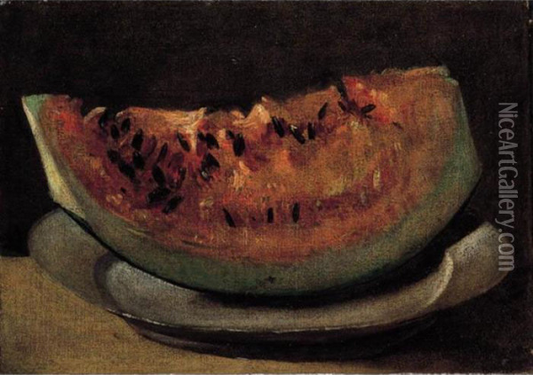Natura Morta Con Anguria Oil Painting - Giovanni Segantini